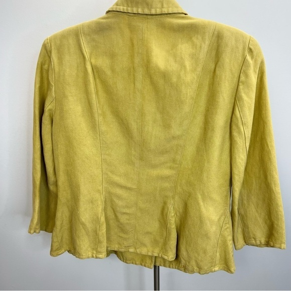 Jones New York lightweight yellow tailored 3/4 sleeve jacket 8 - Picture 4 of 9